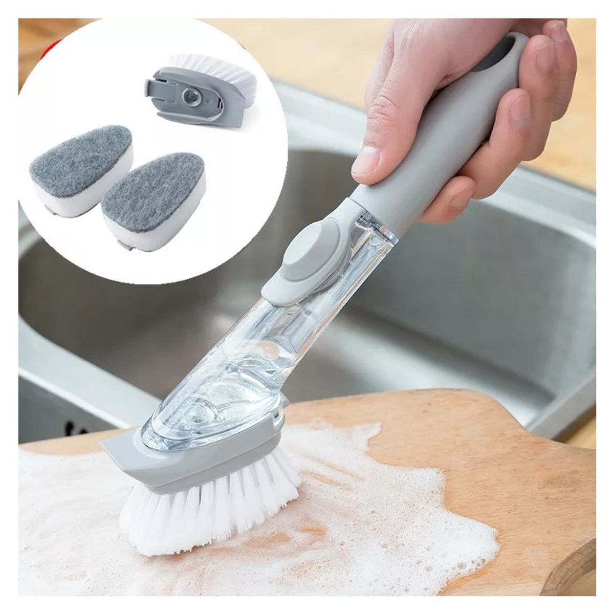 GENERICO - Cepillo-escobilla-para-lavar-platos-dispensador-de-detergente-líquido