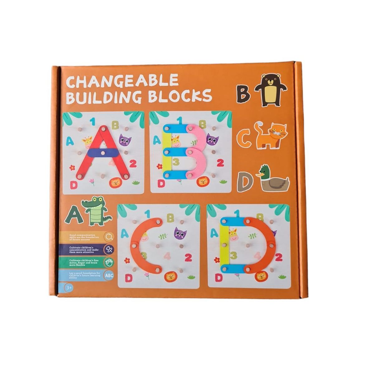 GENERICO - Juego de construcción letras números y figuras Montessori