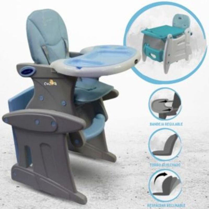 BABY KITS - Silla de Comer Escritorio para Bebé «MAGIC» Light Blue