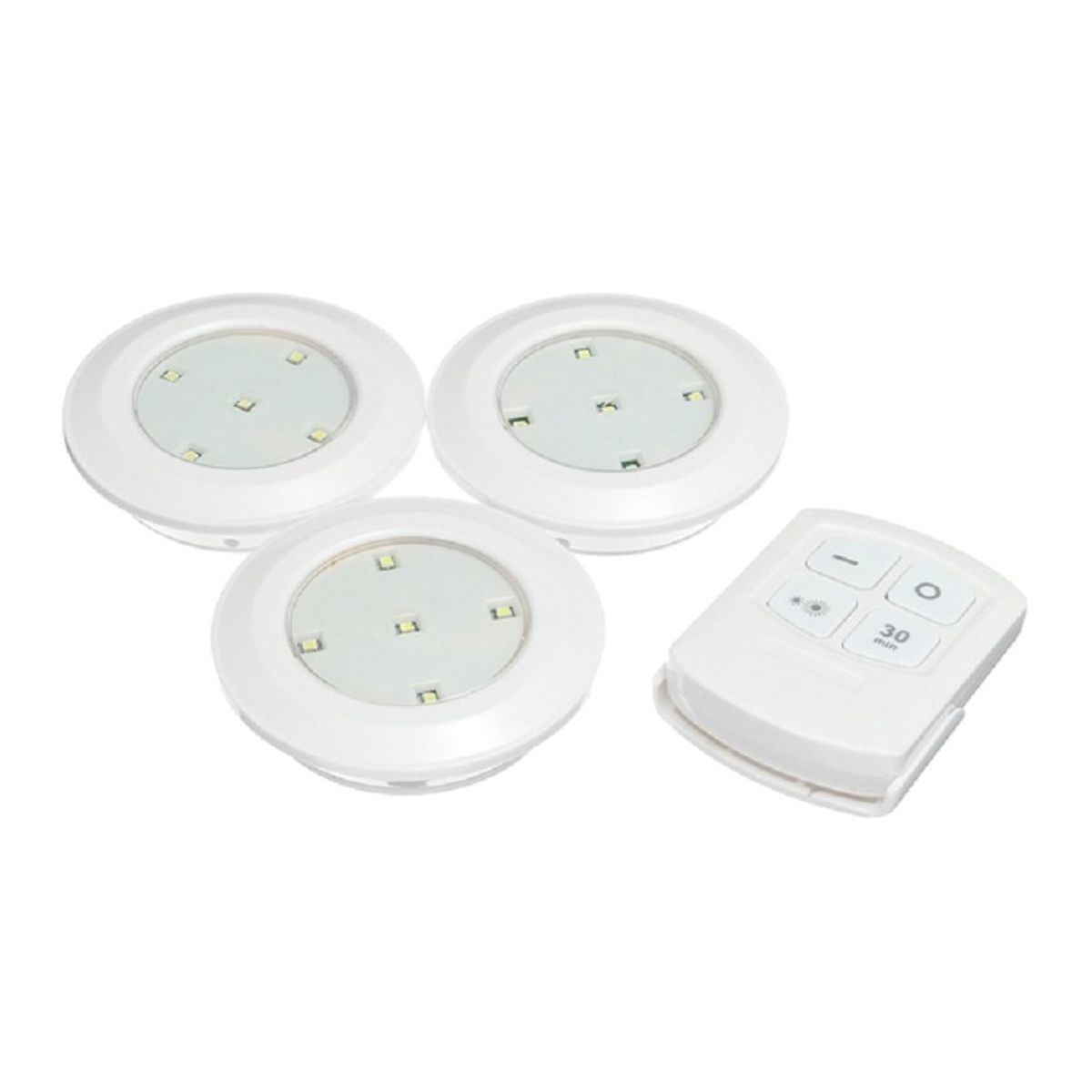 GENERICO - Luz led de control remoto inalámbrico 3piezas