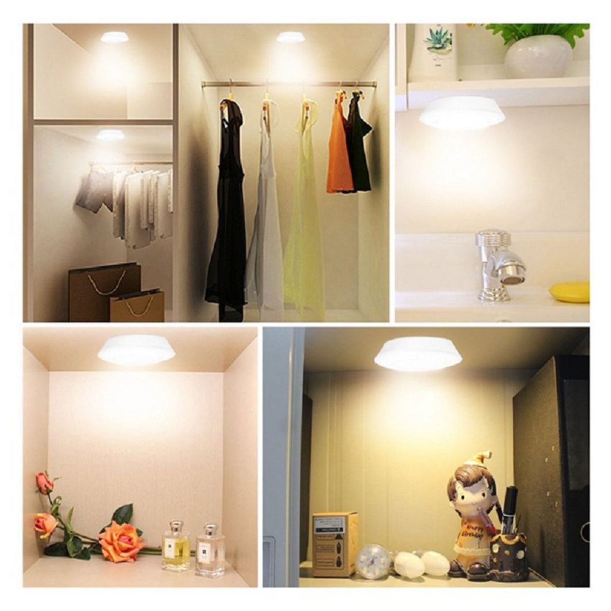 GENERICO - Luz led de control remoto inalámbrico 3piezas