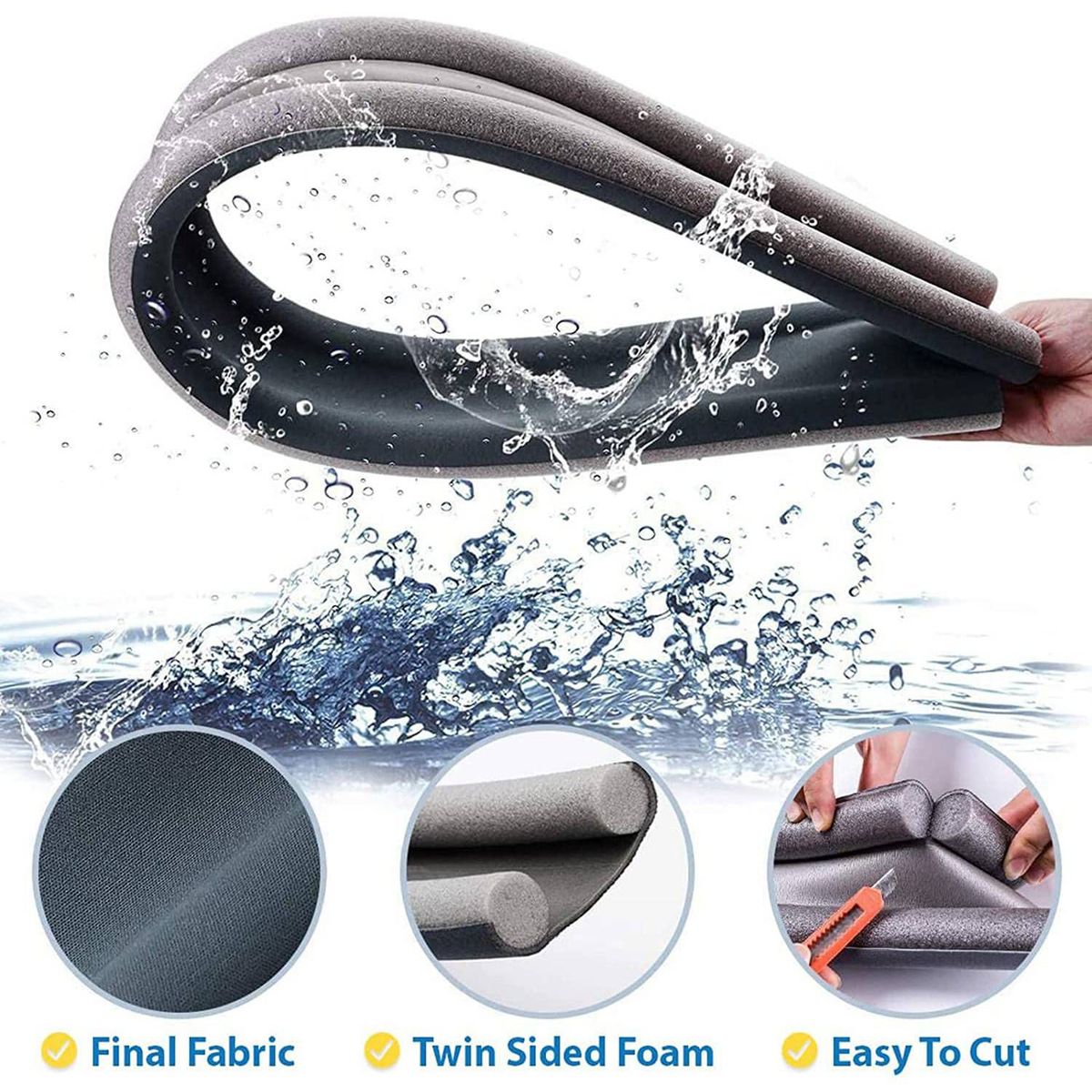 KAST PE - Burlete Protector Flexible para lluvia - Negro