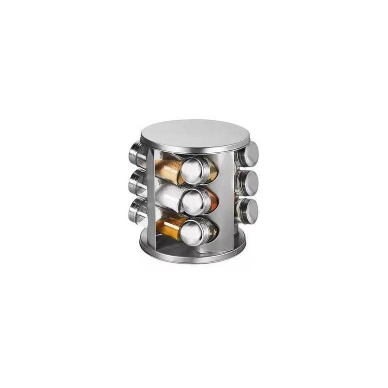 OEM - Organizador  condimentero giratorio de 12 pcs-acero