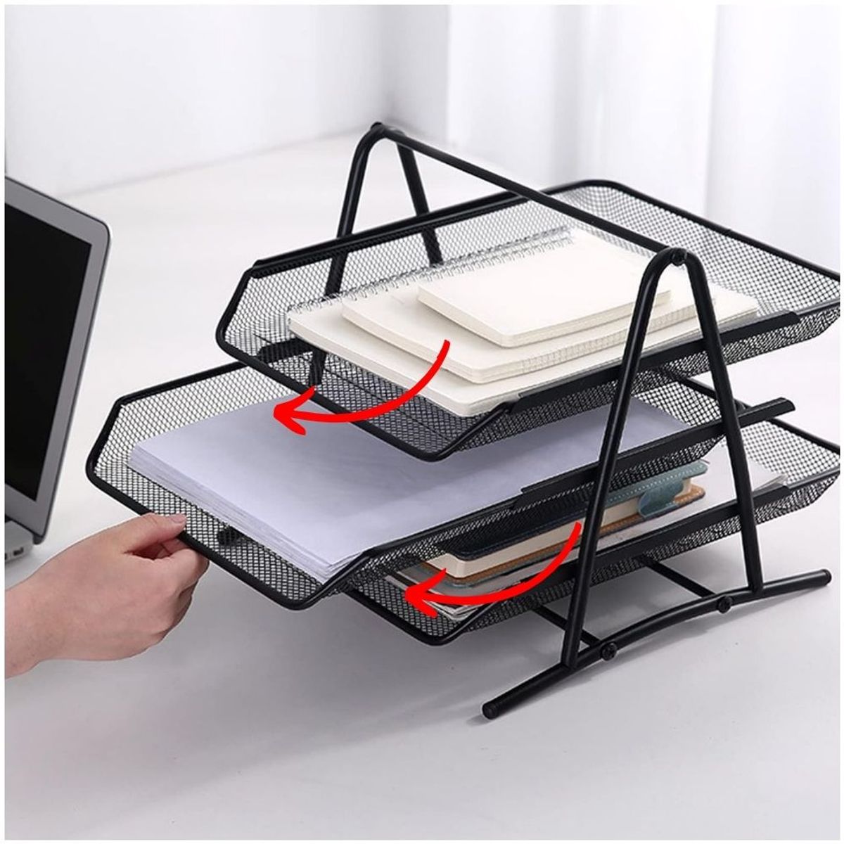 MINARI - Bandeja Organizador de Escritorio Oficina 3 Niveles Y10