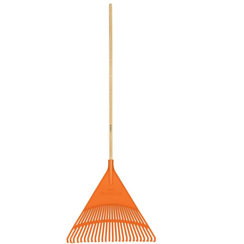 TRUPER - Escoba rastrillo plástica rígida para jardín, 26 dientes, mango 48"