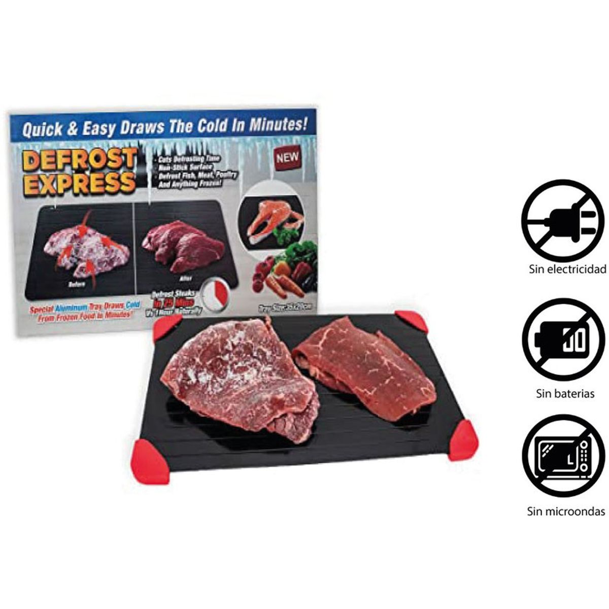 GENERICO - Combo cocina tabla descongeladora defrost rociador spray de aceite