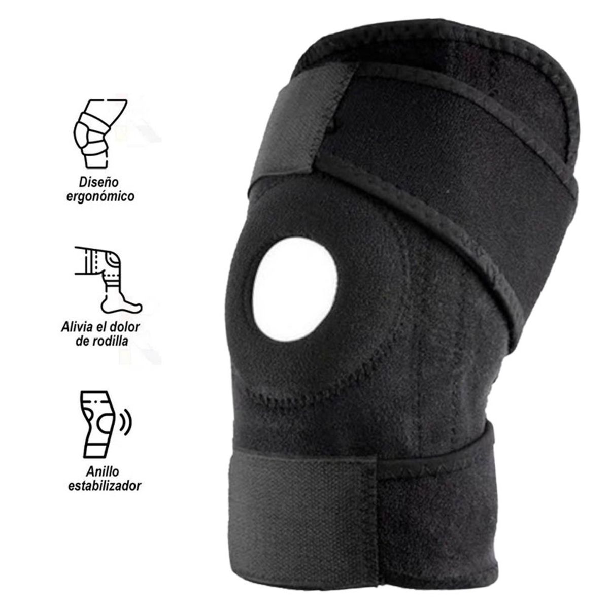 HOLGU - Rodillera Ortopédica Afelpado Velcro Talla Standar