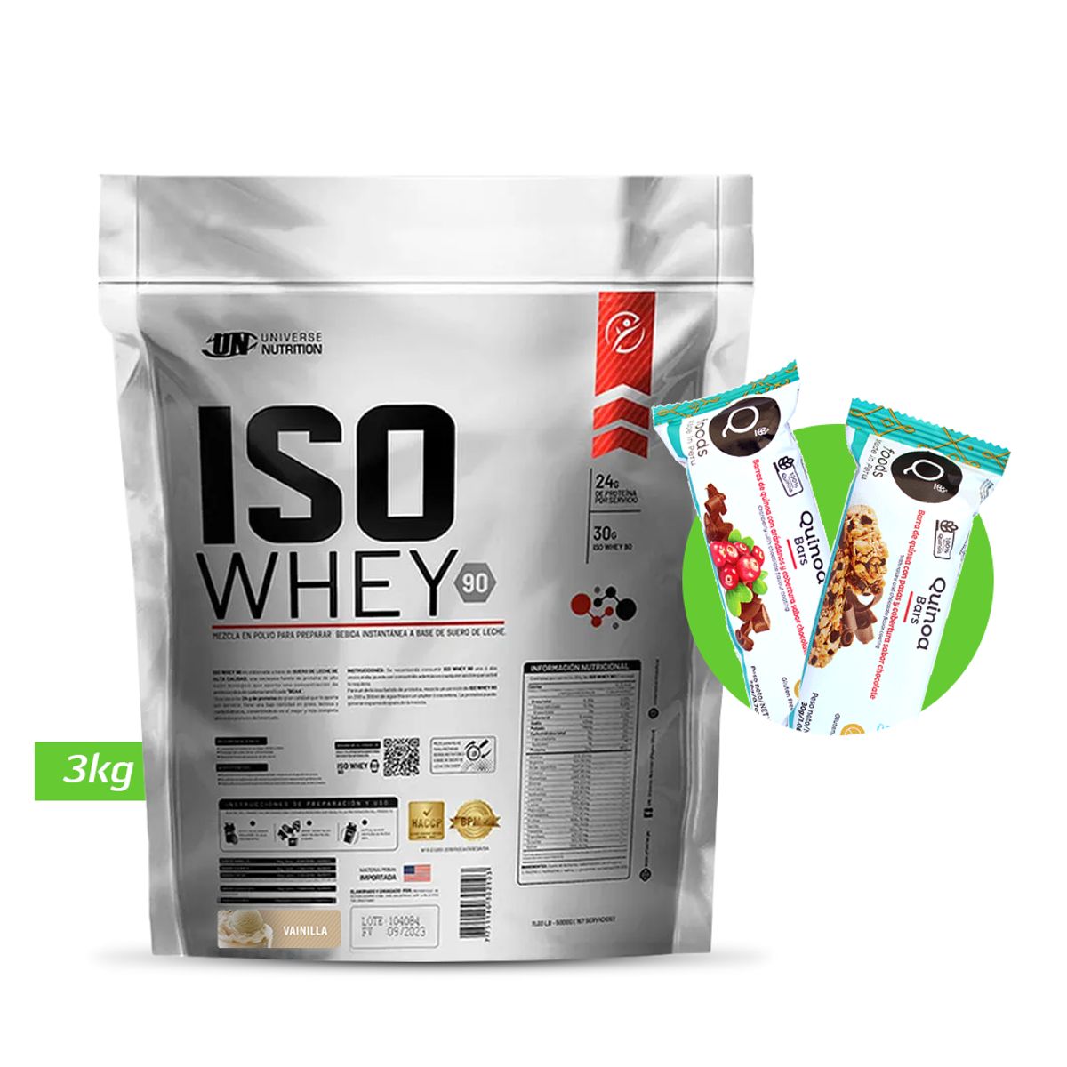 UNIVERSE NUTRITION - ISO WHEY 3 KG PROTEINA UN VAINILLA + REGALOS