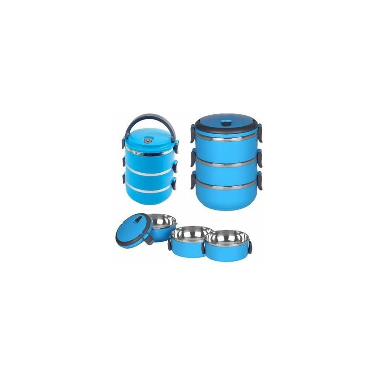 GENERICO - Lonchera térmica almuerzo 3 niveles  verde