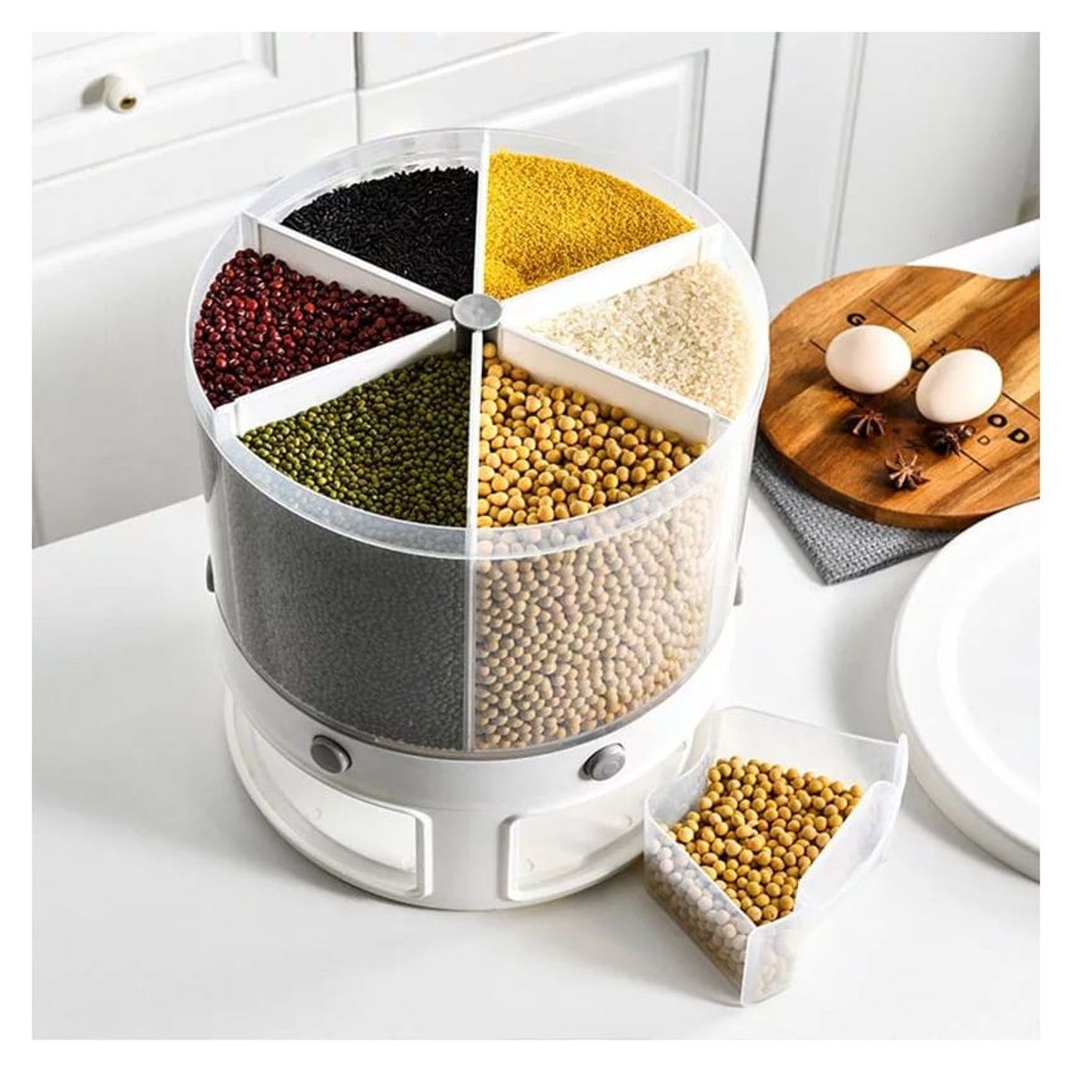 GENERICO - Dispensador de menestras arroz cereales giratorio 10kg