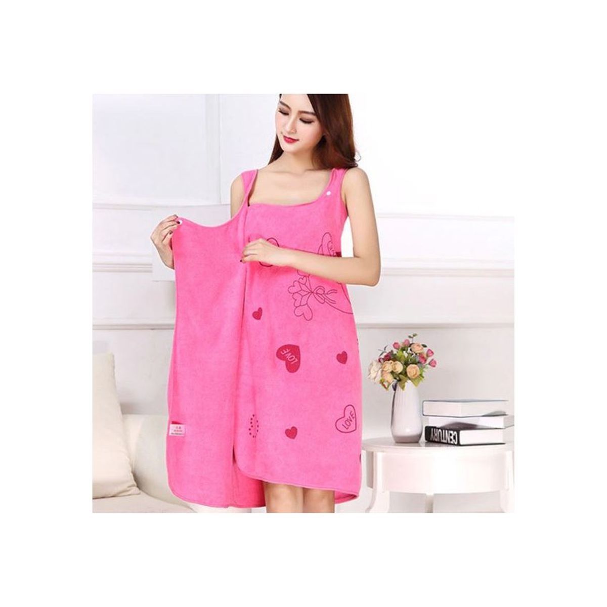 GENERICO - Toalla de baño modelo bata con diseño tipo vestido