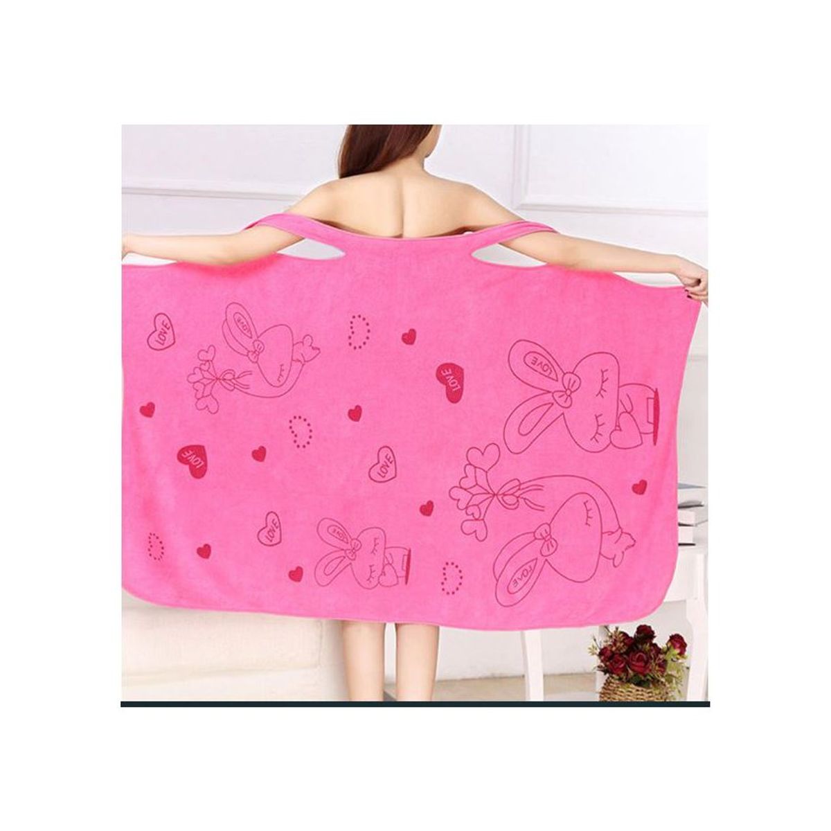 GENERICO - Toalla de baño modelo bata con diseño tipo vestido