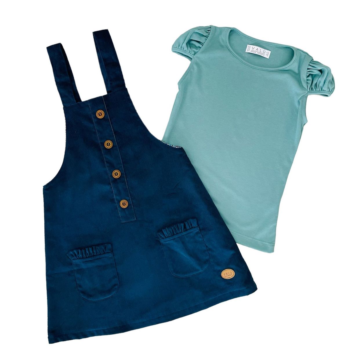 VALU MODA INFANTIL - Jumper y Polo Turquesa para niña