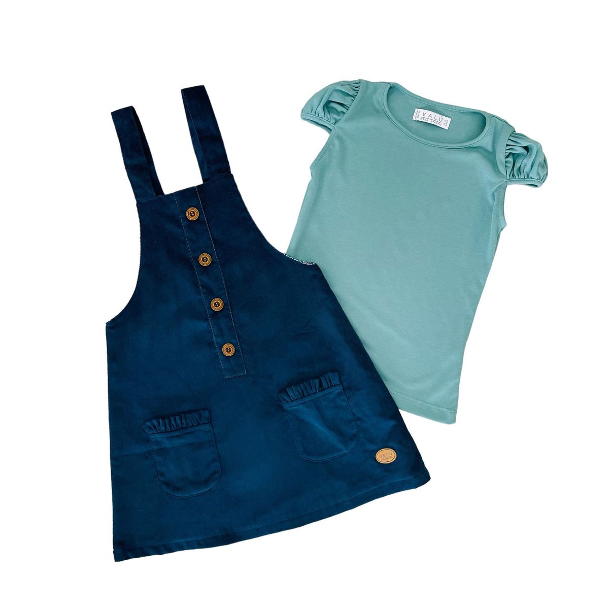 VALU MODA INFANTIL - Jumper y Polo Turquesa para niña