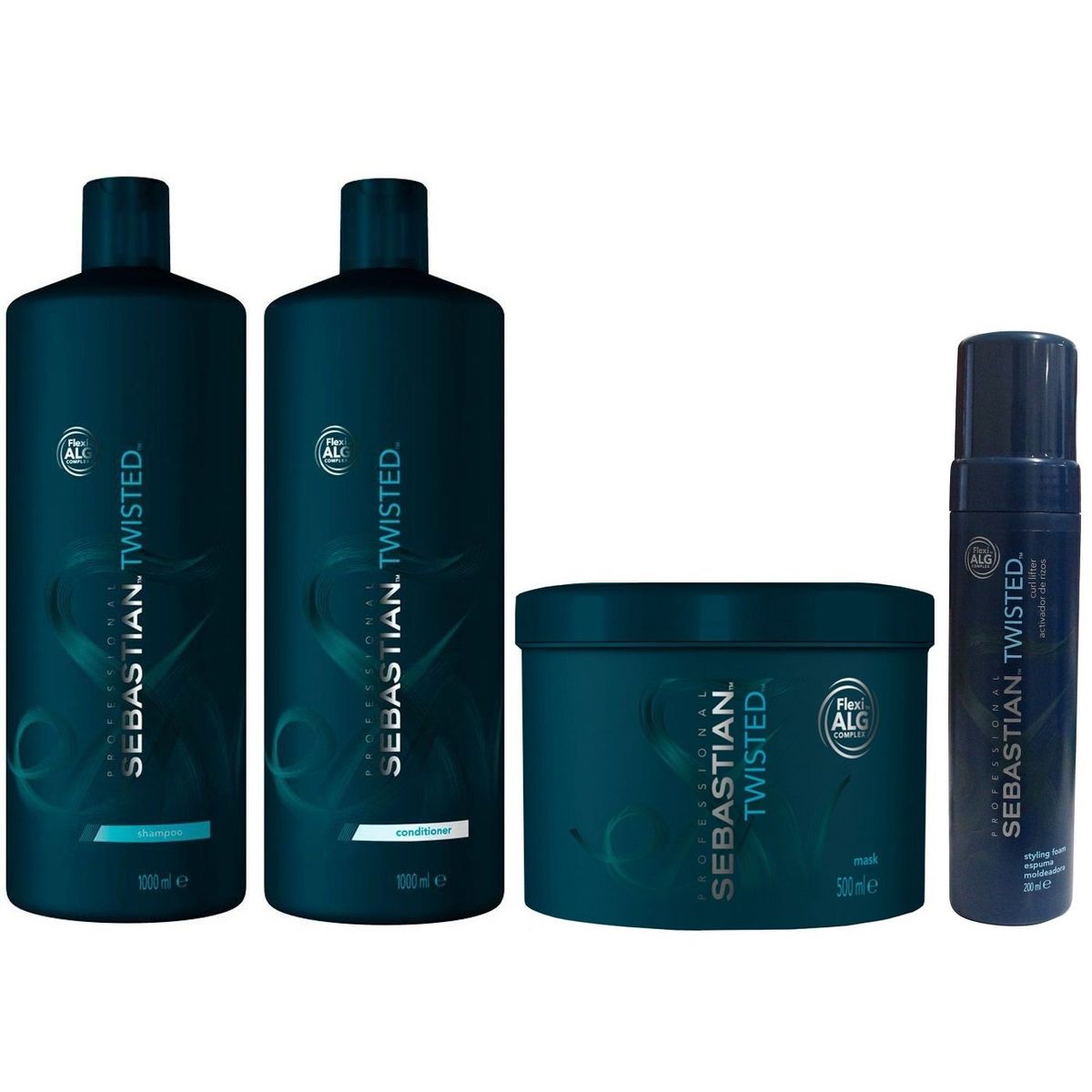 SEBASTIAN - Shampoo 1000ml + Acondicionador + Mascarilla +Mousse Sebastian Twisted