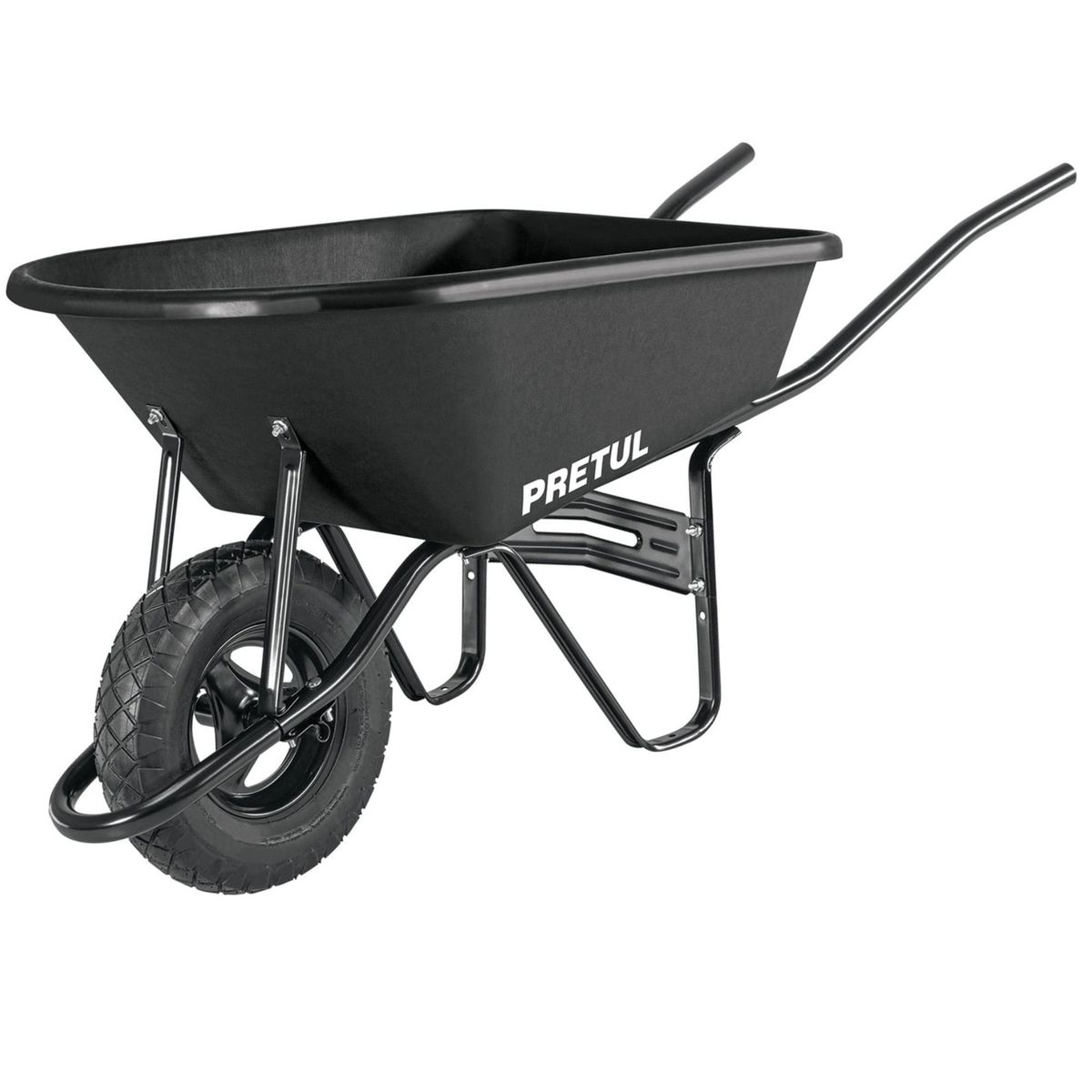 PRETUL - Carretilla tolva plástica 5 ft3 Neumática b/tubular, Pretul