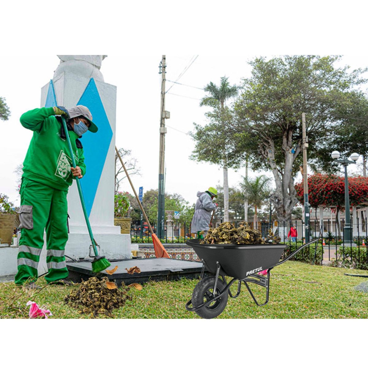 PRETUL - Carretilla tolva plástica 5 ft3 Neumática b/tubular, Pretul