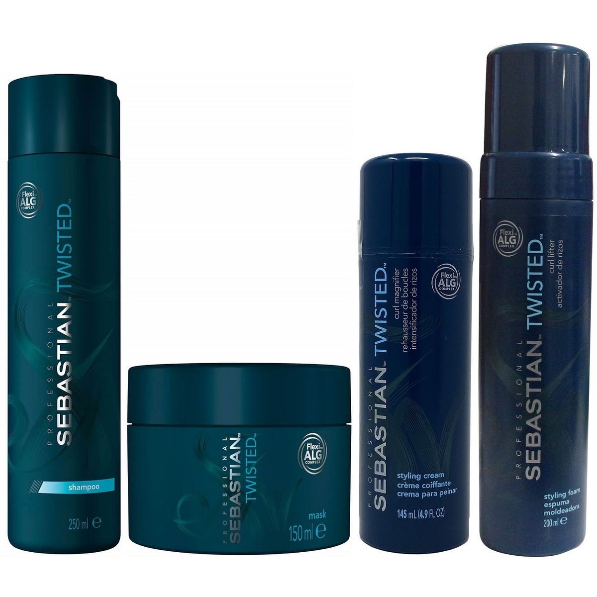 SEBASTIAN - Shampoo 250ml + Mascarilla + Crema + Mousse Sebastian Twisted