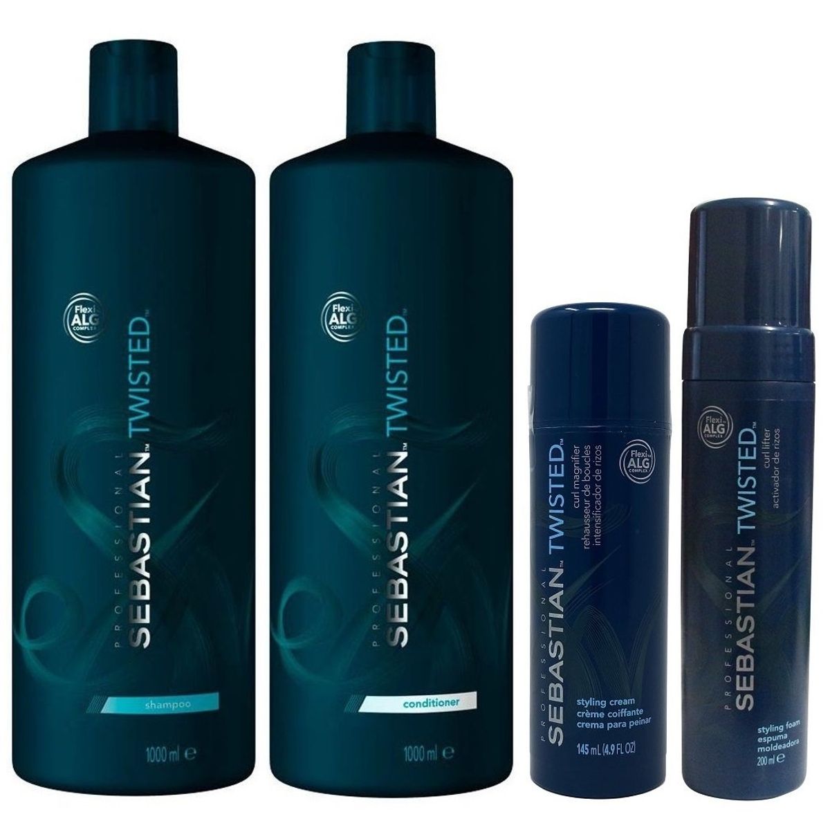 SEBASTIAN - Shampoo 1000ml + Acondicionador + Crema Mousse Sebastian Twisted