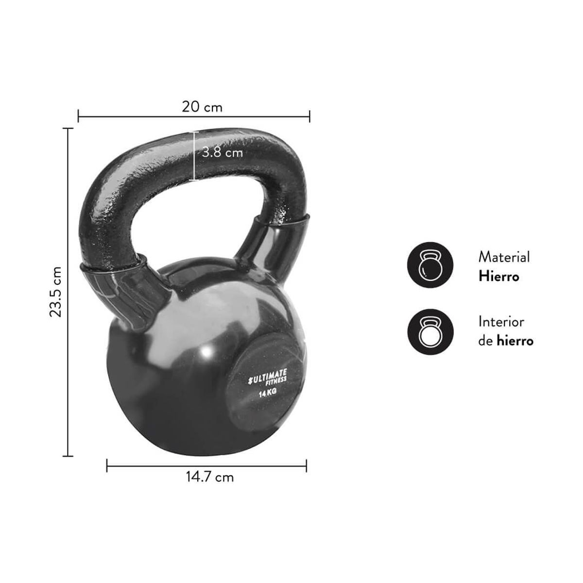 Kettlebell Pro - Pesa Rusa 14 kg, marca Ultimate Fitness - Foto 2