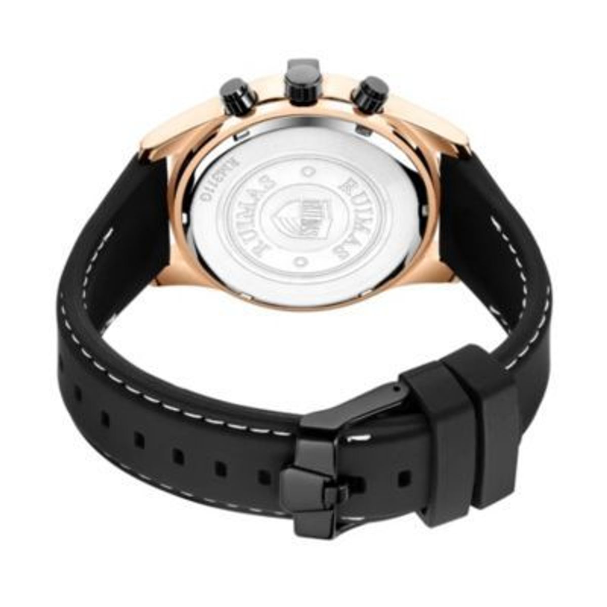 RUIMAS - Reloj Ruimas Acero Oro Rosa Negro y Silicona Negro RUI-38