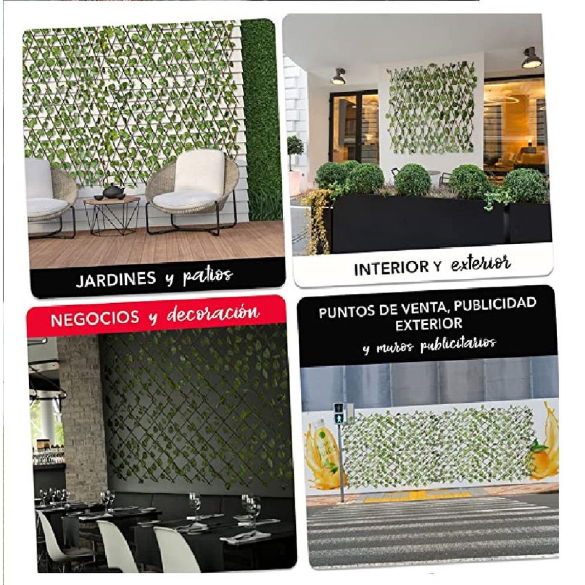 GENERICO - Rejilla decorativa con hojas artificiales