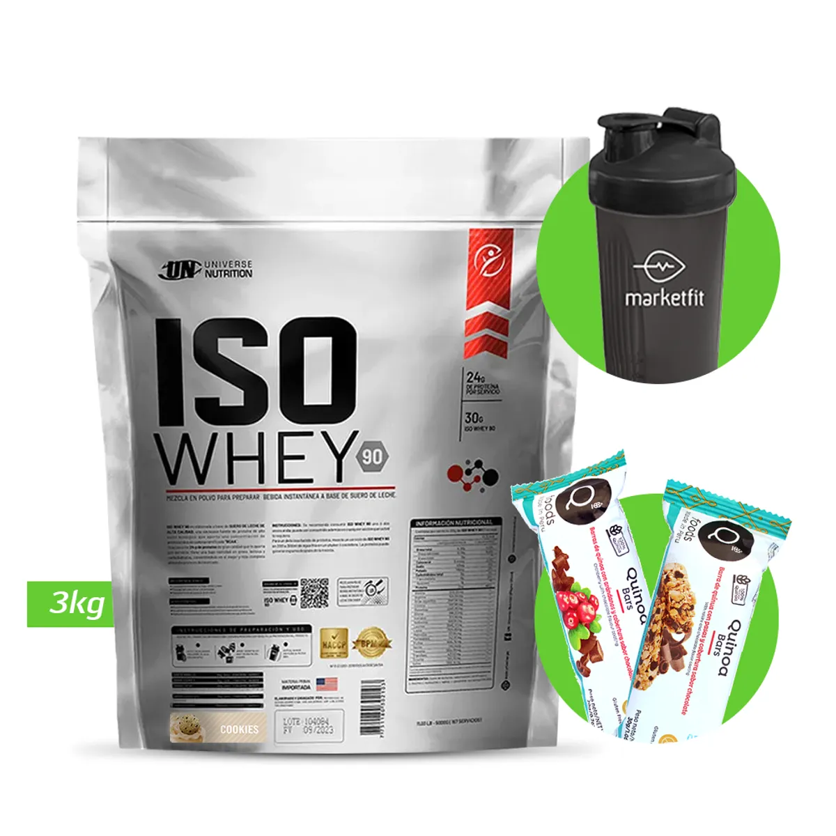 Universe Nutrition - Proteína Iso Whey Universe Nutrition 3Kg Cookies + Regalos
