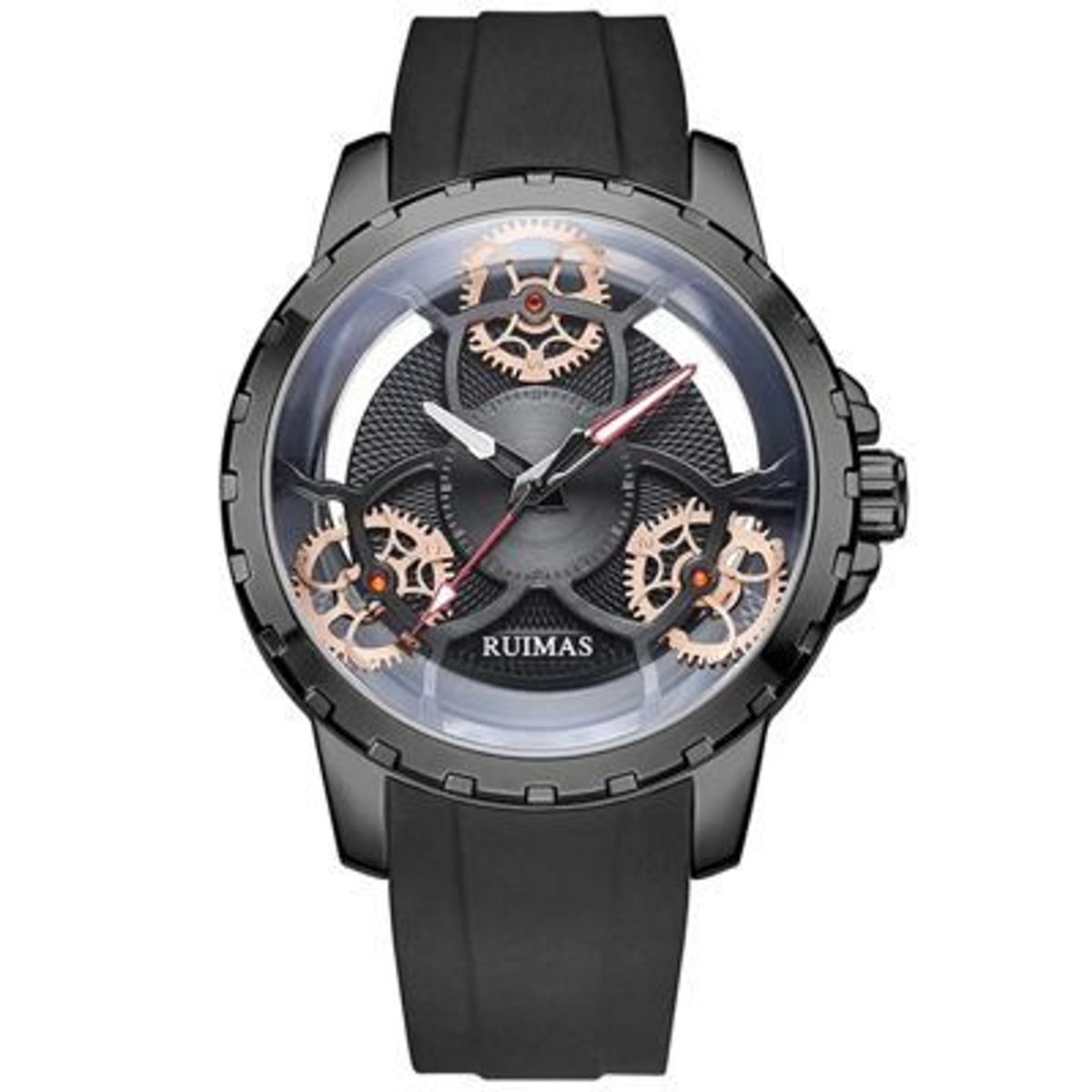 RUIMAS - Reloj Ruimas Acero Negro y Silicona Negro RUI-27
