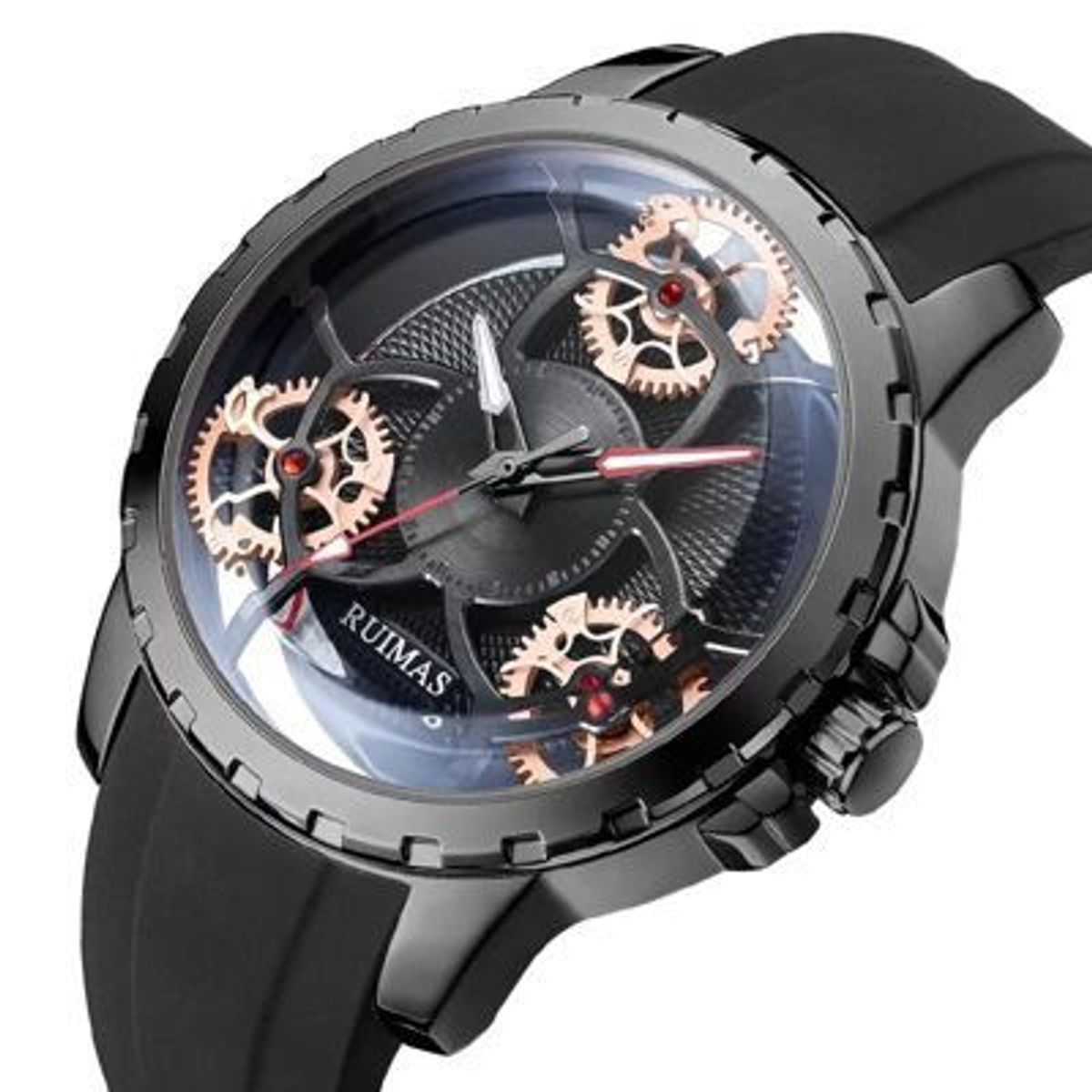 RUIMAS - Reloj Ruimas Acero Negro y Silicona Negro RUI-27