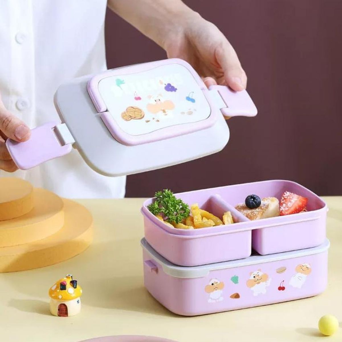 GENERICO - Tapers para lonchera de 3 divisiones con cubierto