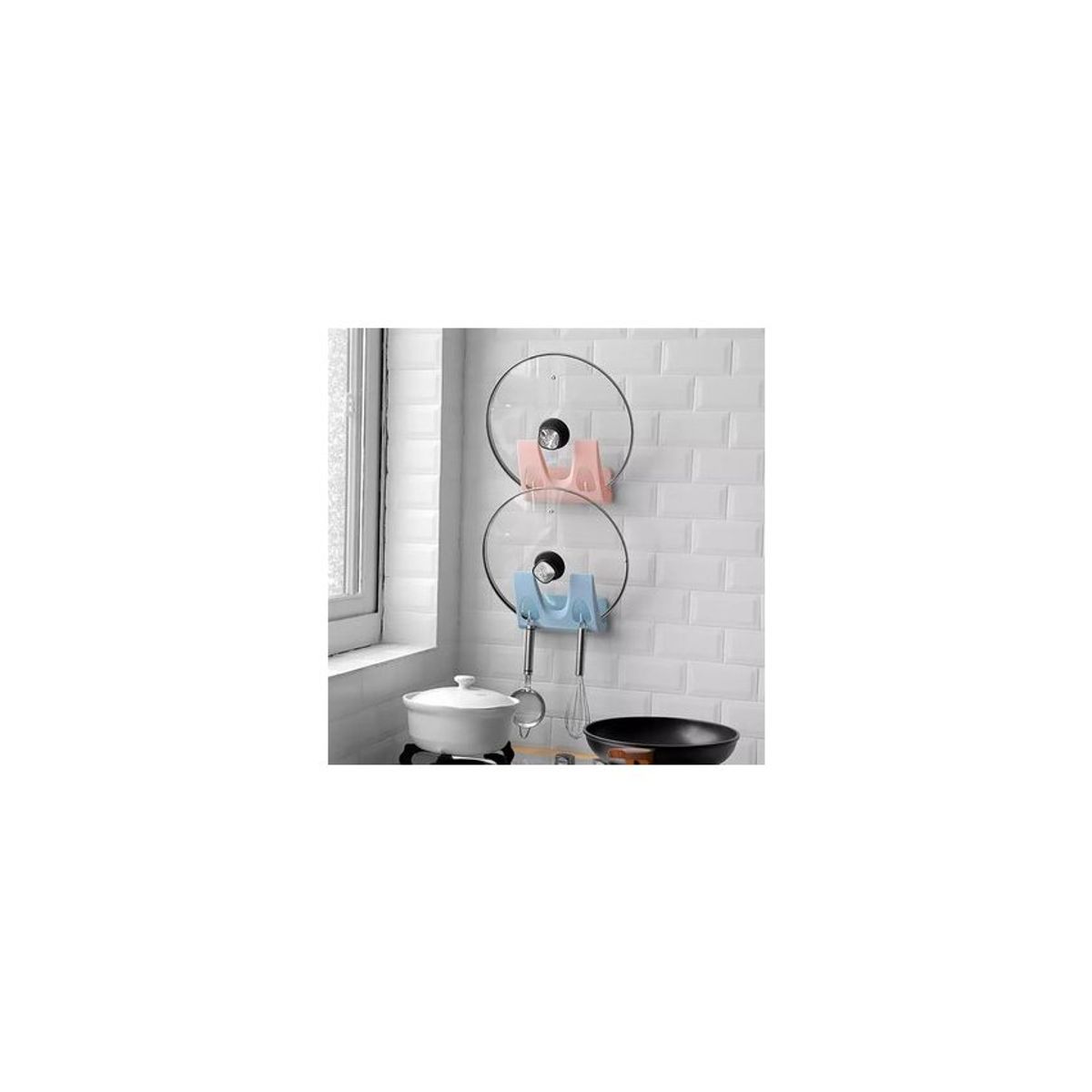 GENERICO - Organizador colgador soporte de tabla de picar tapa de olla cucharon