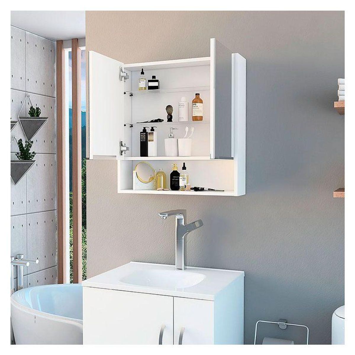 GENERICO - Gabinete De Baño Muebles Gaudi Carsoli - Color Blanco