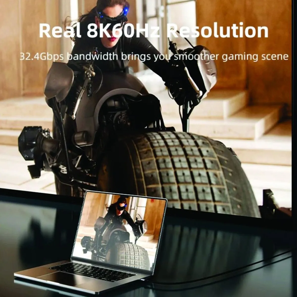 NETCOM - Cable Usb 3.1 C Tipo C a Displayport Netcom Pvc Macho 1.8 Metros 8k