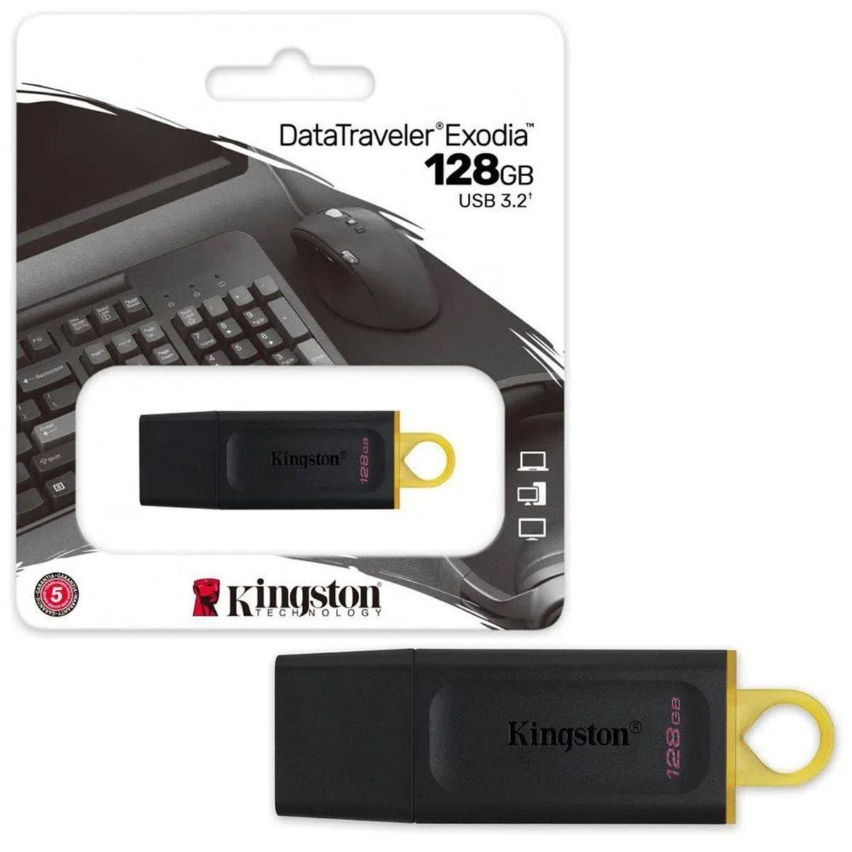 KINGSTON - Memoria Usb 128 Gb Kingston Exodia Negro 3.2