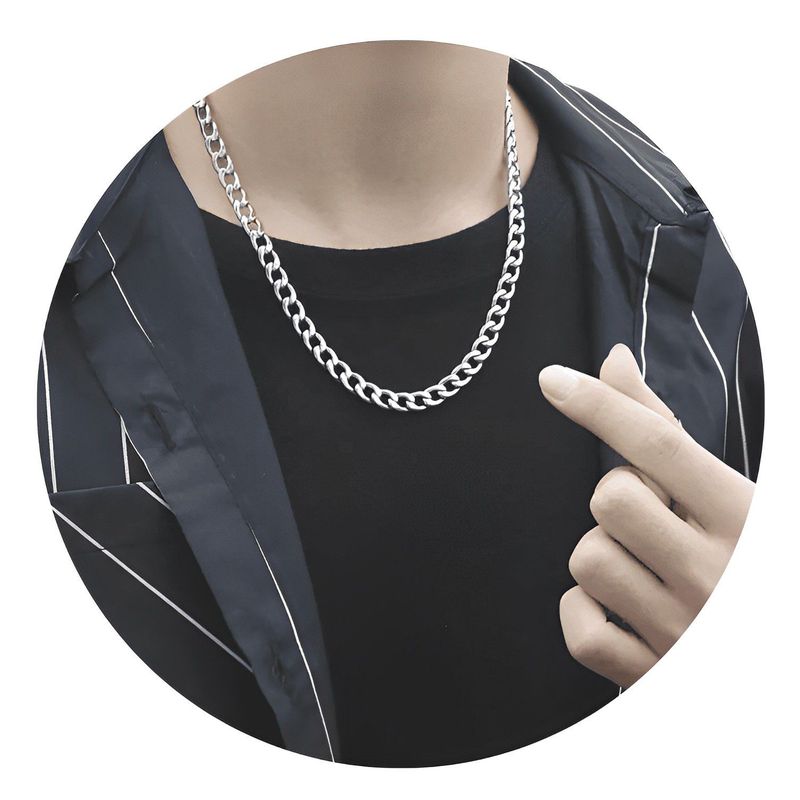 GENERICO - Cadena Lomo Corvina Acero Inoxidable Gargantilla Hip-hop