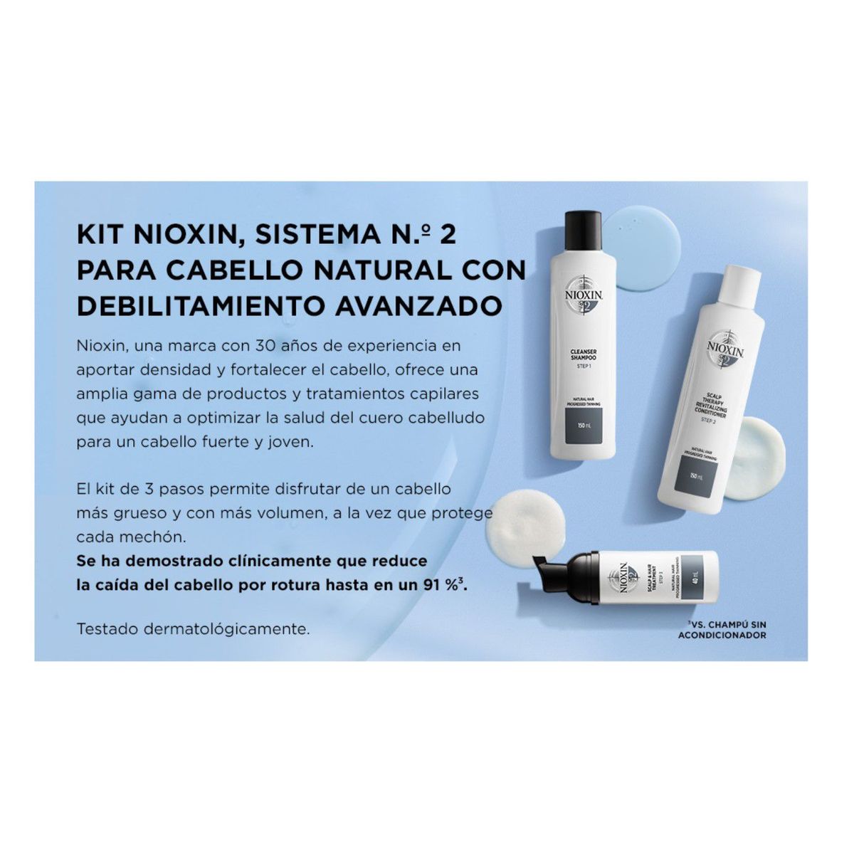 NIOXIN - Nioxin-2 Shampoo + Acondicionador 1000ml Cabello Natural