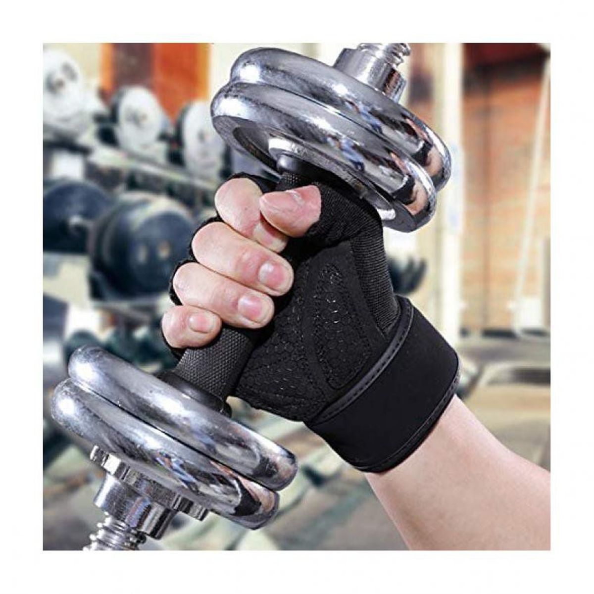 GENERICO - Guantes deportivos para gimnasio con muñequera vendaje gym