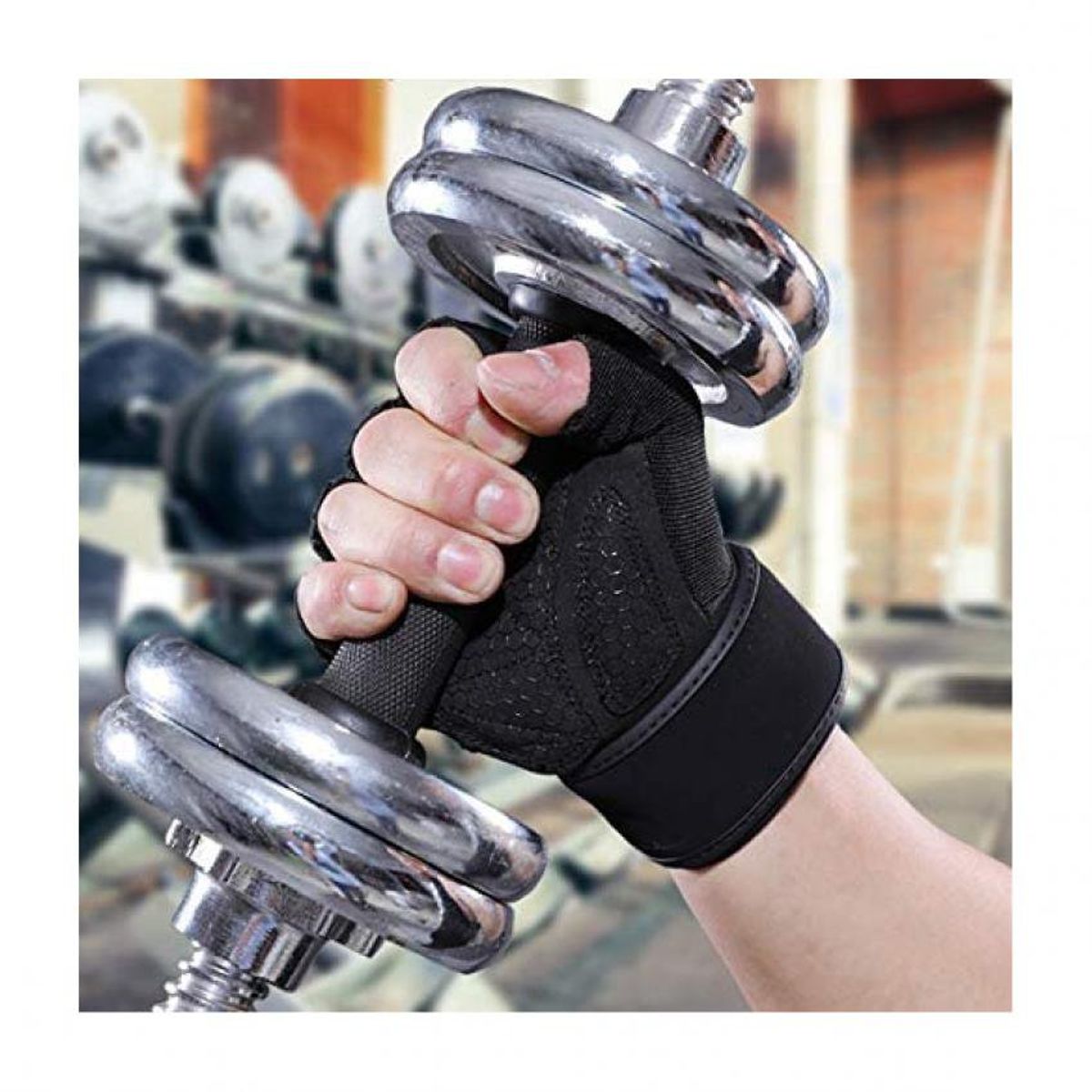 GENERICO - Guantes deportivos para gimnasio con muñequera vendaje gym