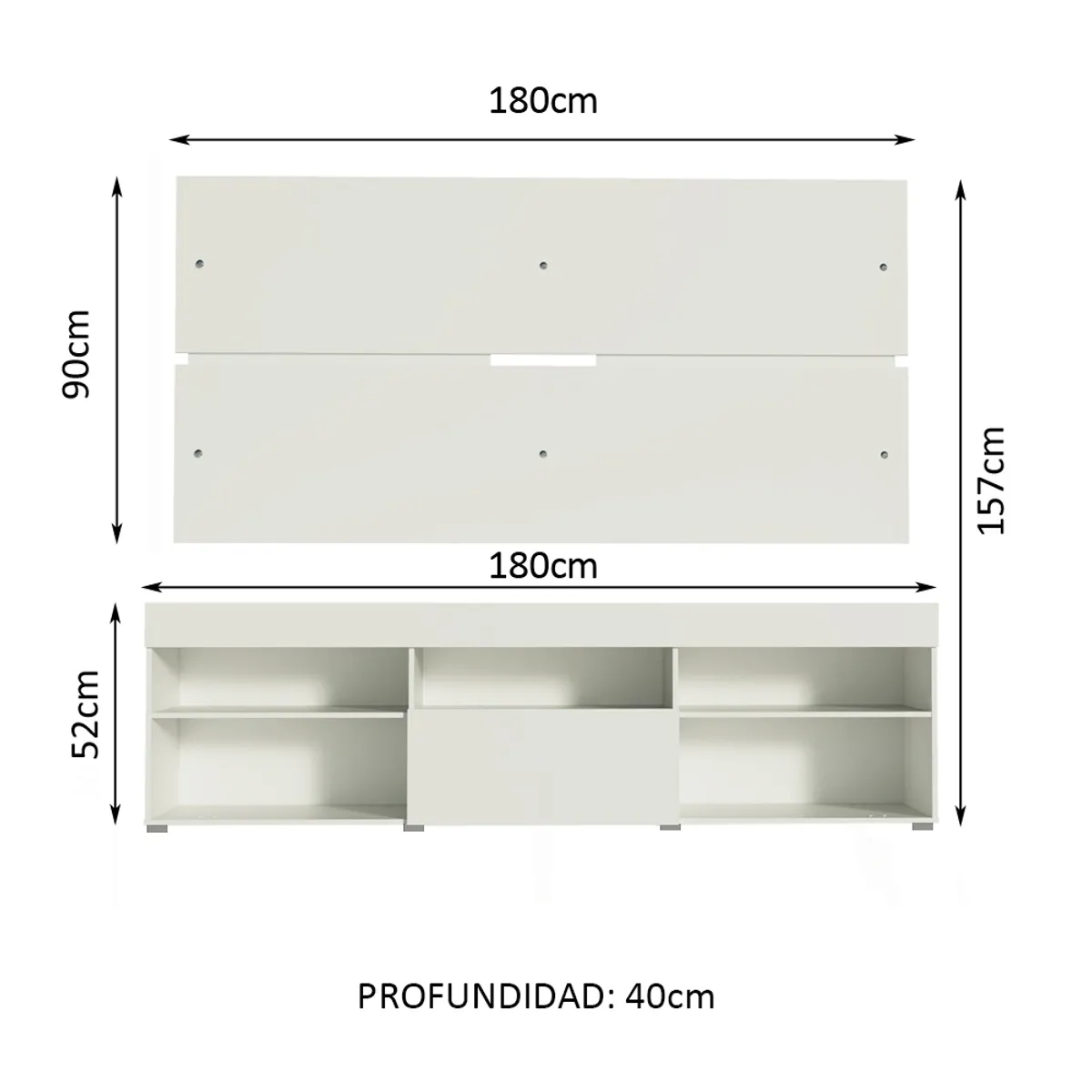MADESA - Centro de Entretenimiento para TV Miami Mesa y Panel Hasta 65 Pulgadas