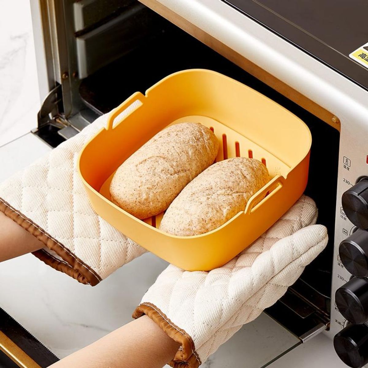 ELMEJORPRECIO - Bandeja Reutilizable Cuadrado Con Escurridor Para Hornear Amarillo