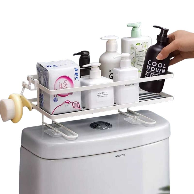 ELMEJORPRECIO - Organizador De Baño Sobre El Inodoro Ahorra Espacio 1 Nivel Blanco