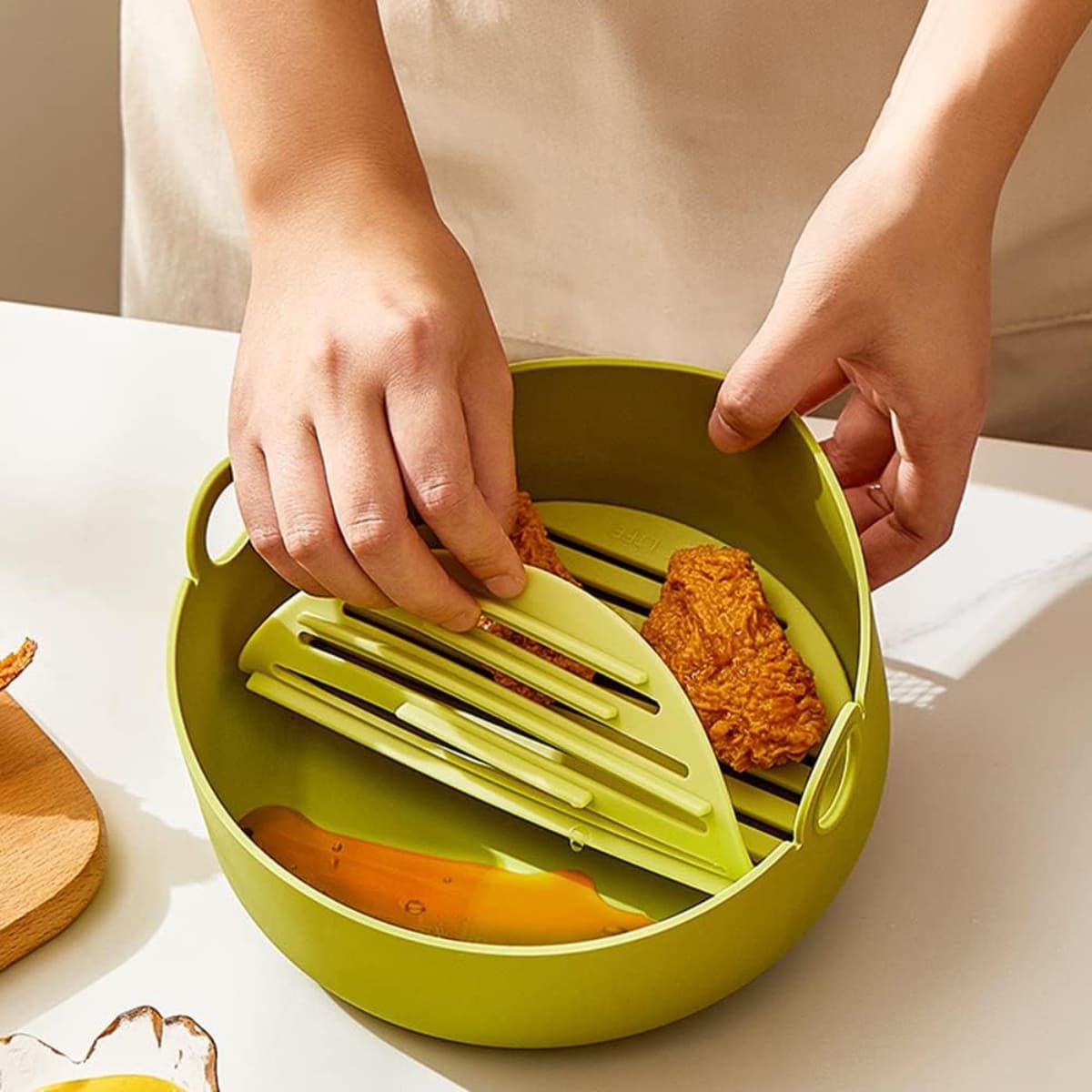 ELMEJORPRECIO - Bandeja De Silicona Redonda Reutilizable Para Alimentos  Verde