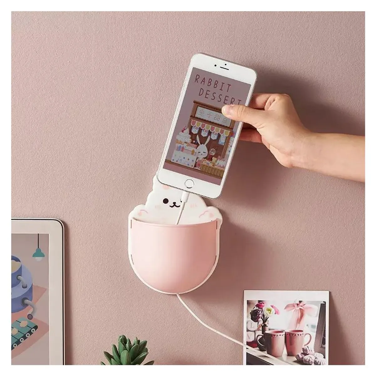 ELMEJORPRECIO - Organizador Adhesivo Kawai Multiuso Animalitos Conejo