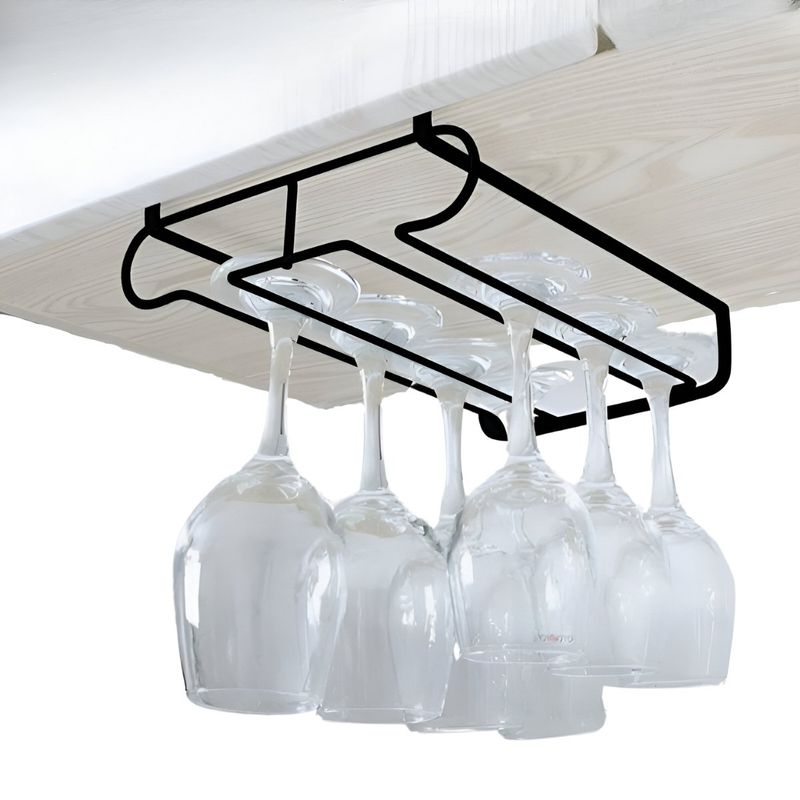 ELMEJORPRECIO - Organizador Colgador De Copas 2 Carriles Negro