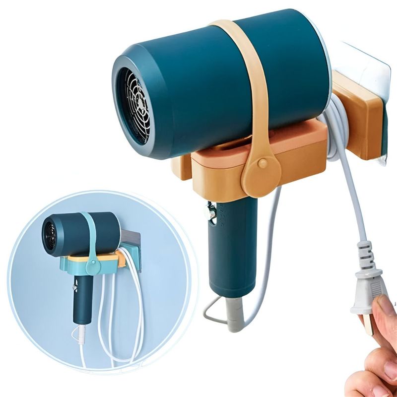 ELMEJORPRECIO - Organizador De Baño Porta Secadora Con Cabezal Giratorio Amarillo