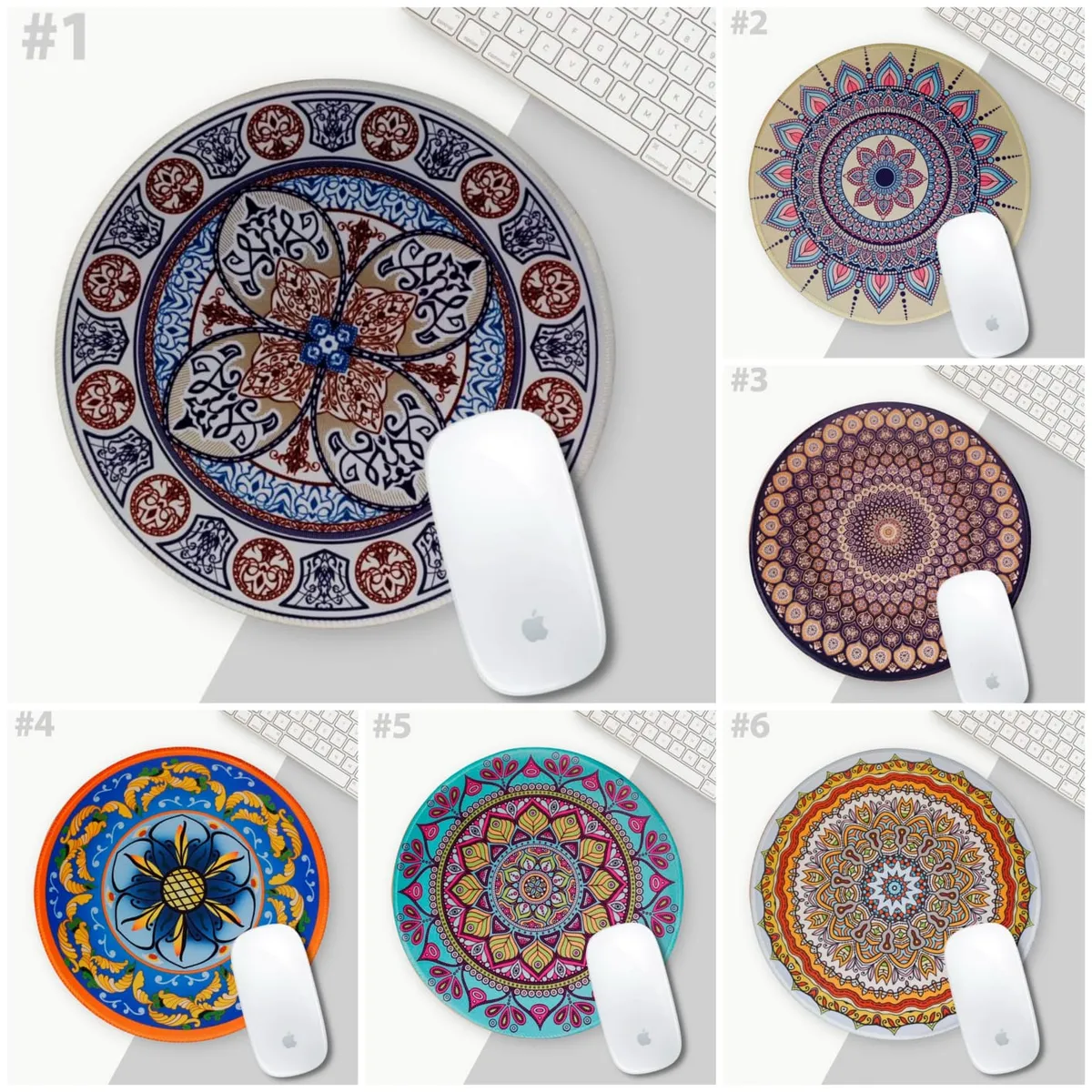 ELMEJORPRECIO - MousePad Diseño De Mándalas Con Base Antideslizante Aleatorio