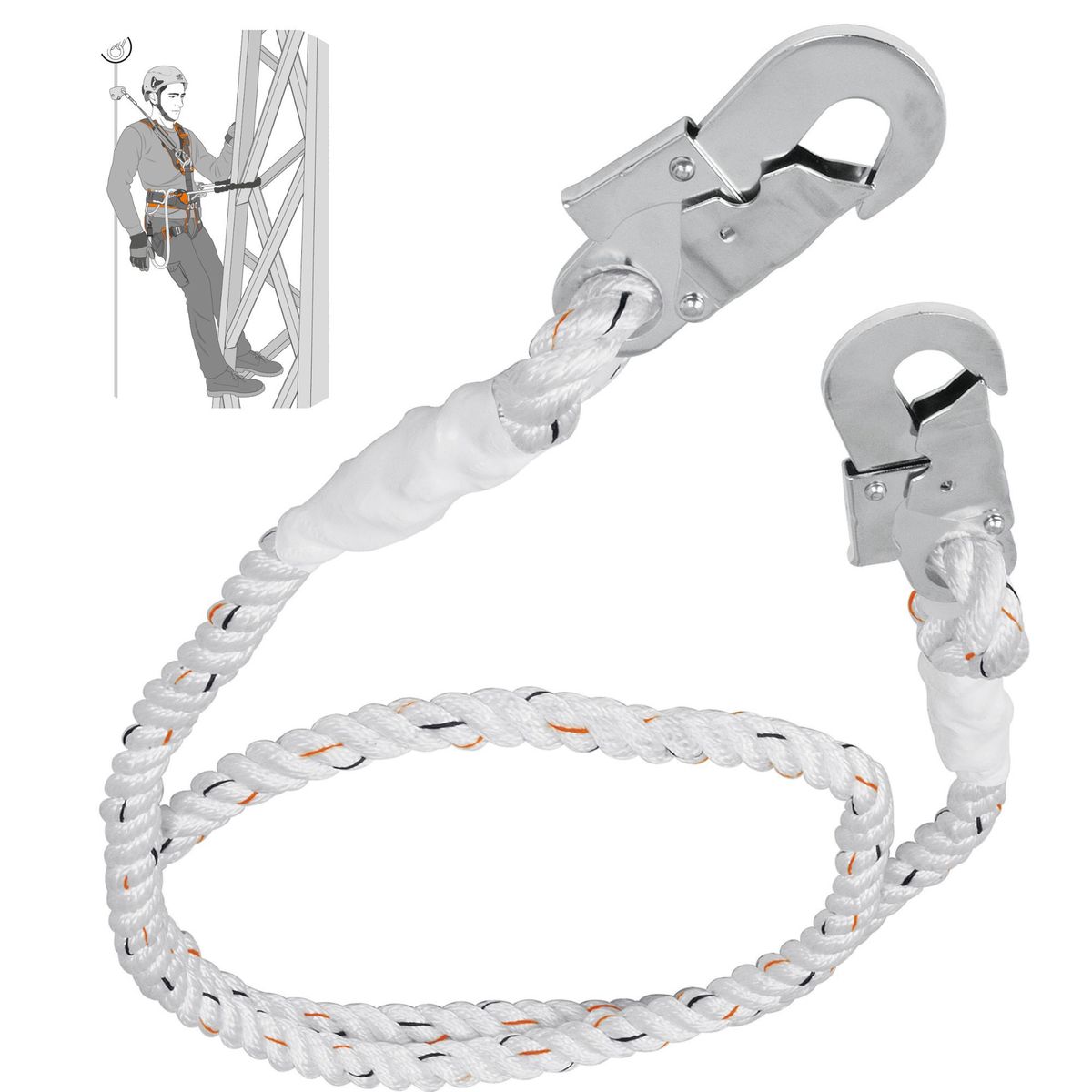 Truper - Cable de posicionamiento cuerda de poliéster de 2 m, Truper