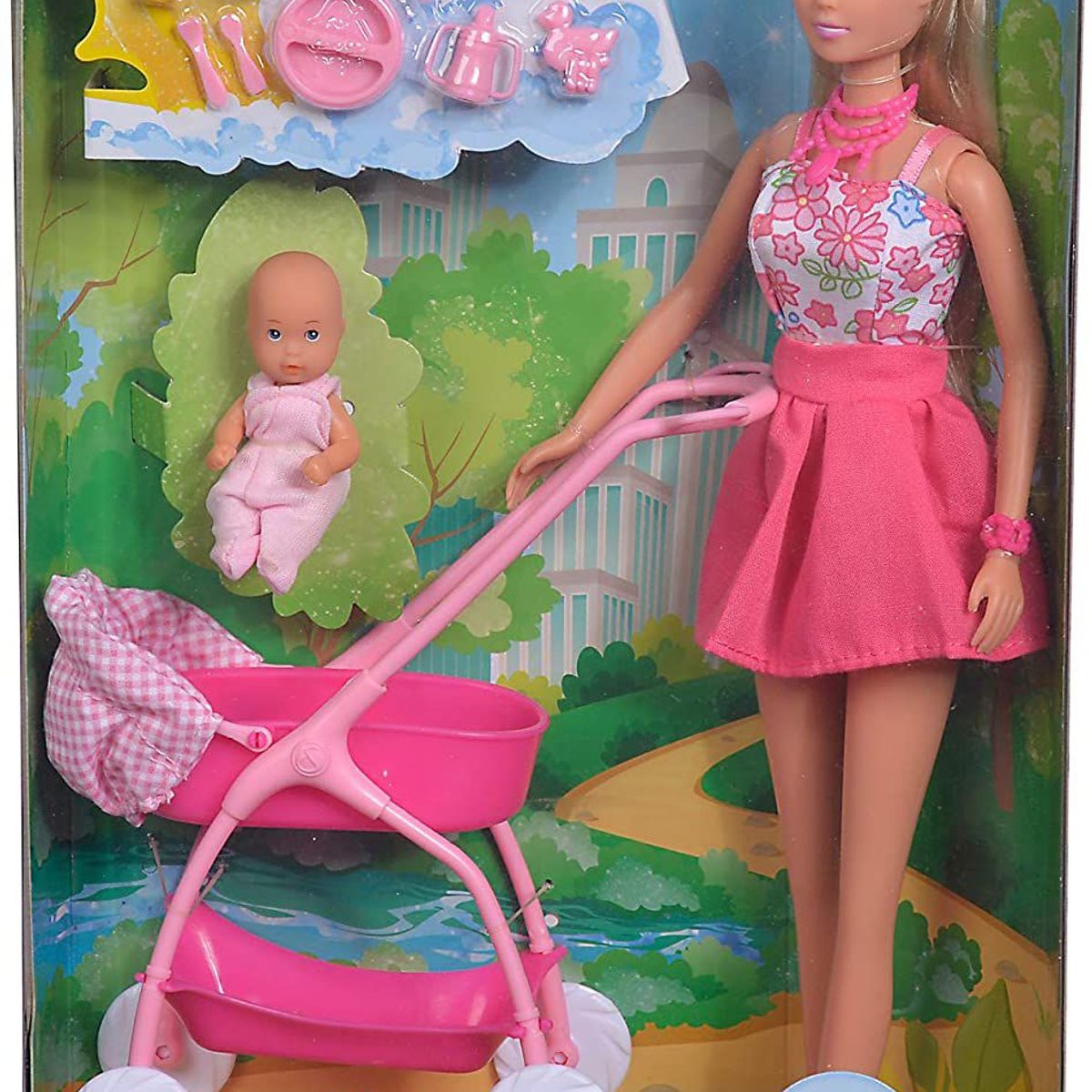 STEFFI LOVE - Juguete Muñeca Steffi Love Paseo de Bebé + Accesorios
