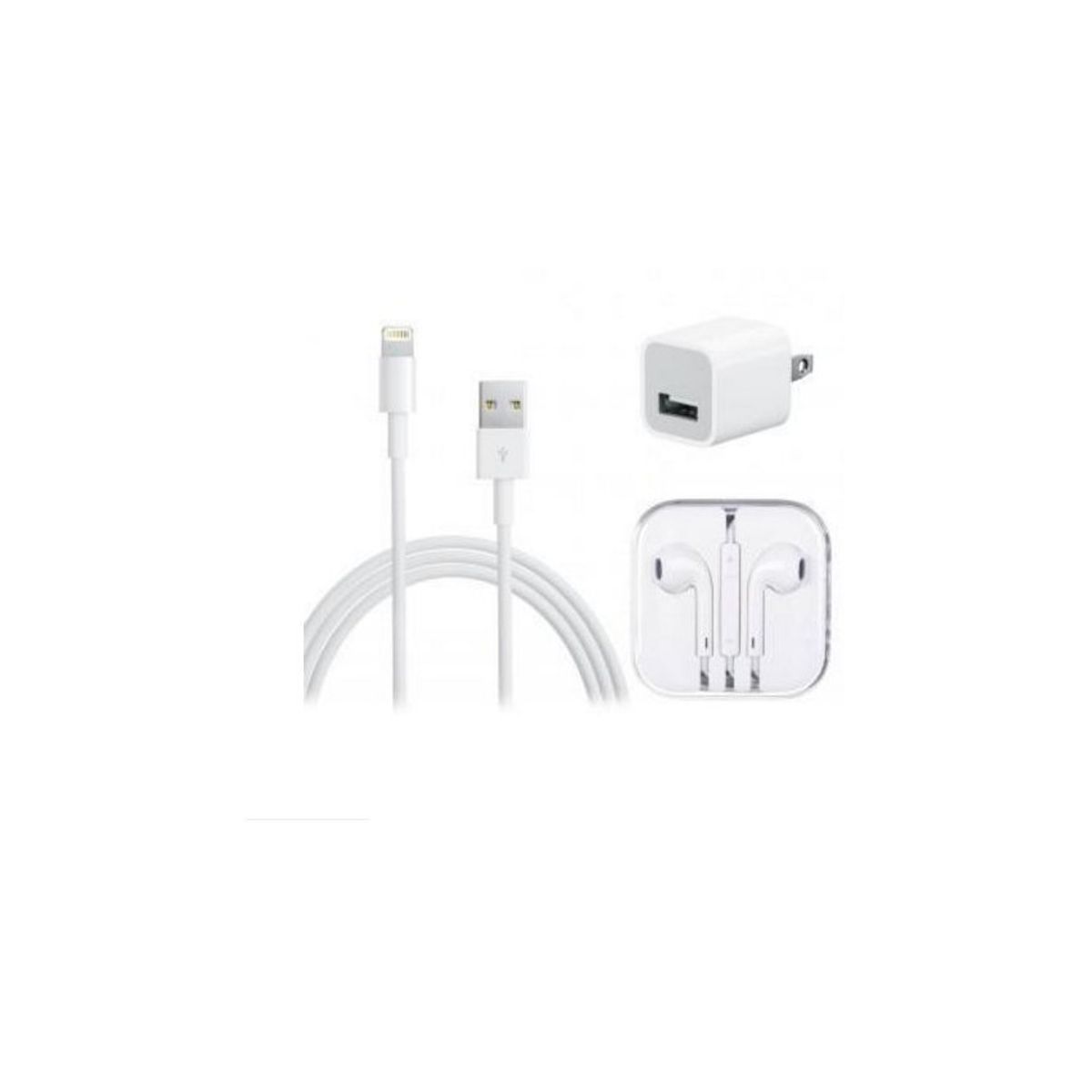 GENERICO - Kit cargador  audifonos  cable usb lightning para iphone 5s66 plus