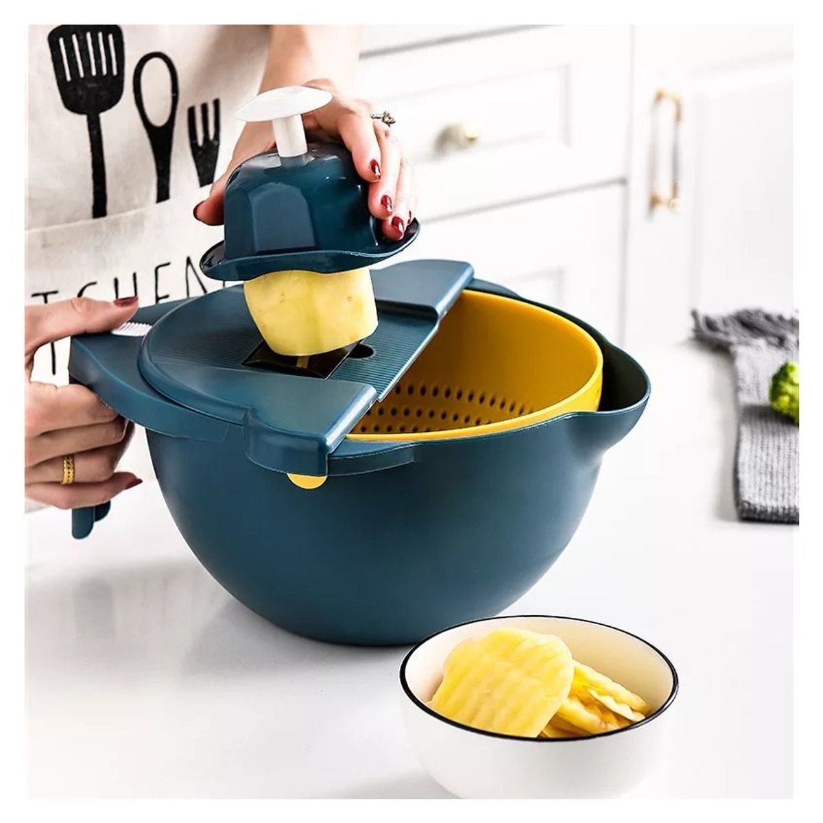 GENERICO - Cortador-de-vegetales-picador-de-verduras-picatodo-con-escurridor